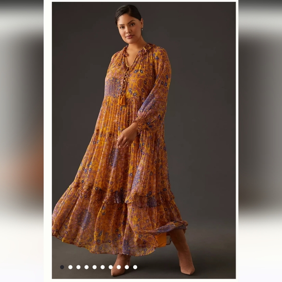 Anthropologie The Marais Printed Chiffon Dress. Multicolored. Size Small. NWOT. - Picture 3 of 15